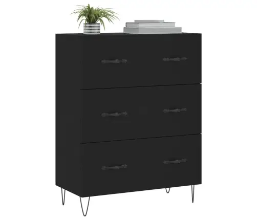 Kumode, Melna, 69,5X34X90 Cm, Inženierijas Koks Vidaxl
