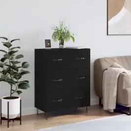 Kumode, Melna, 69,5X34X90 Cm, Inženierijas Koks Vidaxl