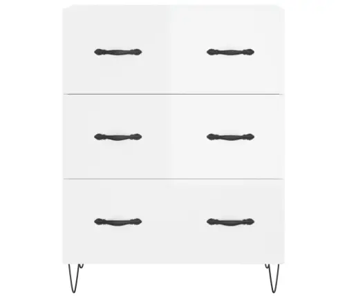 Kumode, Spīdīgi Balta, 69,5X34X90 Cm, Inženierijas Koks Vidaxl