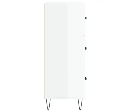 Kumode, Spīdīgi Balta, 69,5X34X90 Cm, Inženierijas Koks Vidaxl