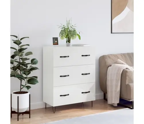 Kumode, Spīdīgi Balta, 69,5X34X90 Cm, Inženierijas Koks Vidaxl