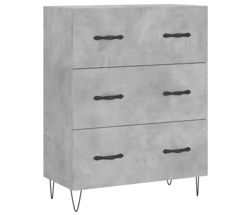 Kumode, Betona Pelēka, 69,5X34X90 Cm, Inženierijas Koks Vidaxl
