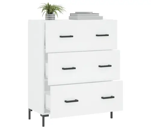 Kumode, Balta, 69,5X34X90 Cm, Inženierijas Koks Vidaxl