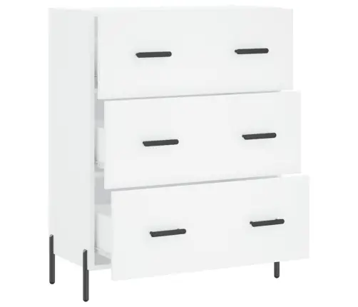 Kumode, Balta, 69,5X34X90 Cm, Inženierijas Koks Vidaxl