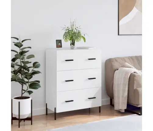 Kumode, Balta, 69,5X34X90 Cm, Inženierijas Koks Vidaxl