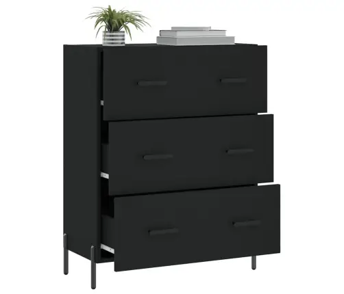 Kumode, Melna, 69,5X34X90 Cm, Inženierijas Koks Vidaxl