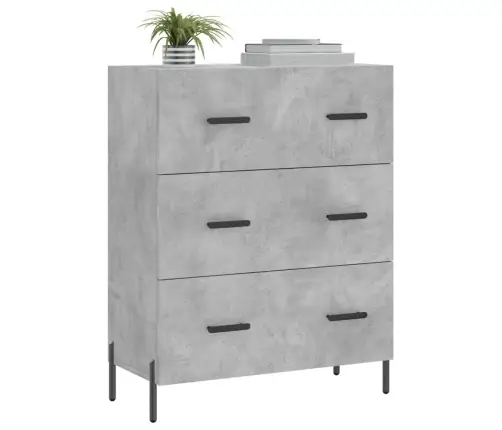 Kumode, Betona Pelēka, 69,5X34X90 Cm, Inženierijas Koks Vidaxl