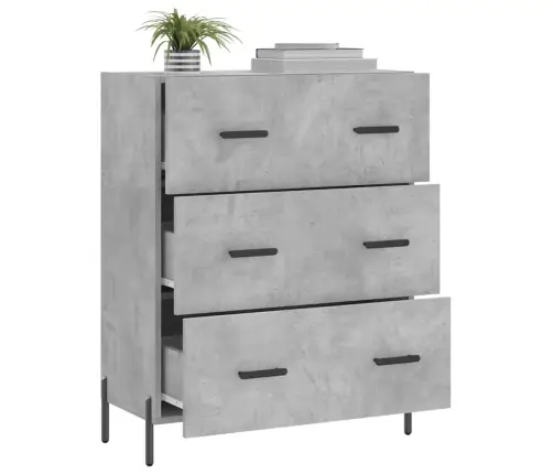 Kumode, Betona Pelēka, 69,5X34X90 Cm, Inženierijas Koks Vidaxl
