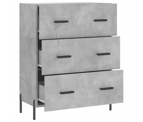 Kumode, Betona Pelēka, 69,5X34X90 Cm, Inženierijas Koks Vidaxl