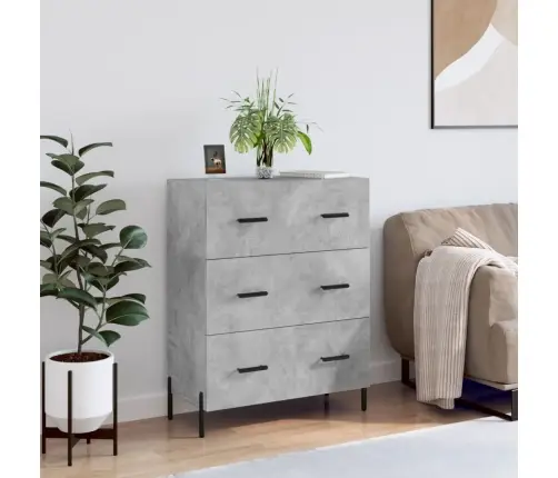 Kumode, Betona Pelēka, 69,5X34X90 Cm, Inženierijas Koks Vidaxl