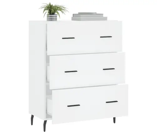 Kumode, Balta, 69,5X34X90 Cm, Inženierijas Koks Vidaxl