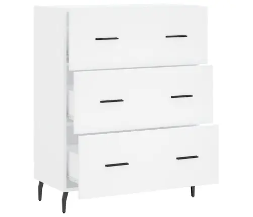 Kumode, Balta, 69,5X34X90 Cm, Inženierijas Koks Vidaxl