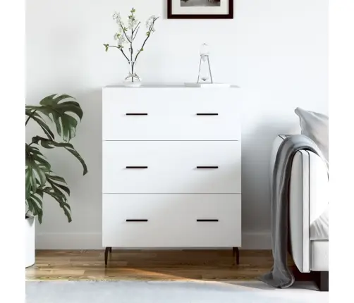 Kumode, Balta, 69,5X34X90 Cm, Inženierijas Koks Vidaxl