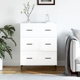 Kumode, Spīdīgi Balta, 69,5X34X90 Cm, Inženierijas Koks Vidaxl