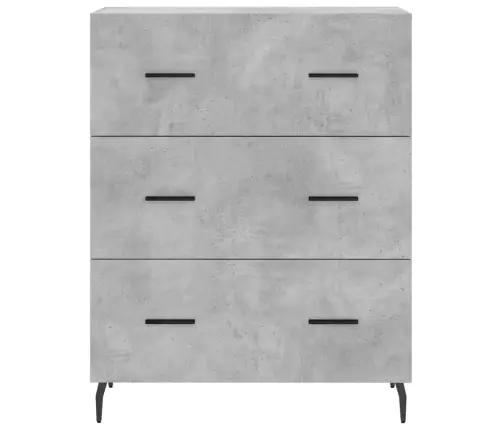 Kumode, Betona Pelēka, 69,5X34X90 Cm, Inženierijas Koks Vidaxl