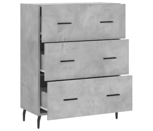 Kumode, Betona Pelēka, 69,5X34X90 Cm, Inženierijas Koks Vidaxl