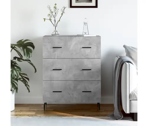 Kumode, Betona Pelēka, 69,5X34X90 Cm, Inženierijas Koks Vidaxl