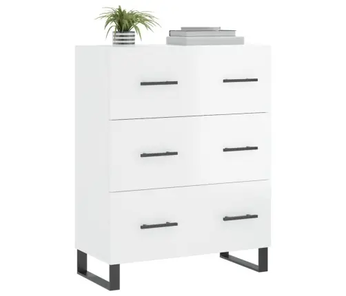 Kumode, Spīdīgi Balta, 69,5X34X90 Cm, Inženierijas Koks Vidaxl