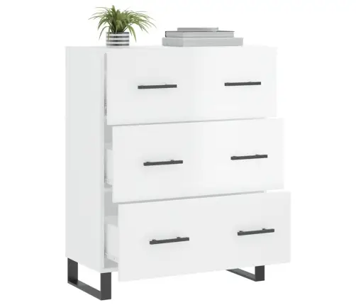 Kumode, Spīdīgi Balta, 69,5X34X90 Cm, Inženierijas Koks Vidaxl