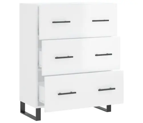 Kumode, Spīdīgi Balta, 69,5X34X90 Cm, Inženierijas Koks Vidaxl