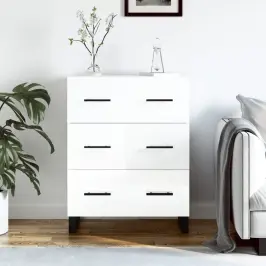Kumode, Spīdīgi Balta, 69,5X34X90 Cm, Inženierijas Koks Vidaxl