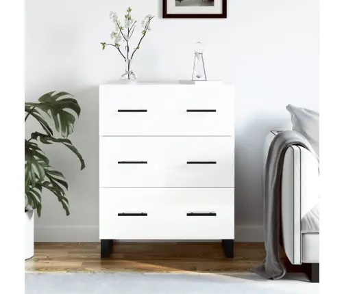 Kumode, Spīdīgi Balta, 69,5X34X90 Cm, Inženierijas Koks Vidaxl