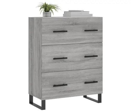 Kumode, Pelēka Ozolkoka, 69,5X34X90 Cm, Inženierijas Koks Vidaxl