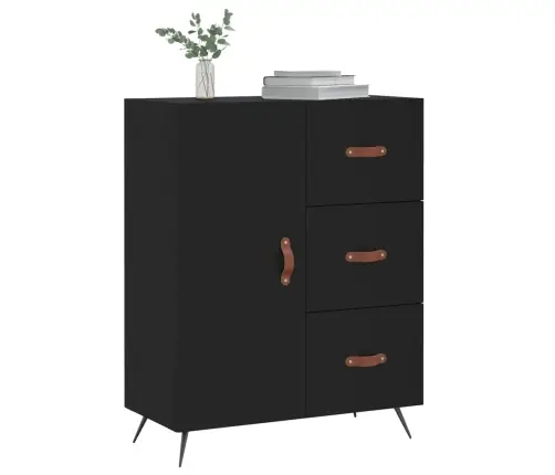 Kumode, Melna, 69,5X34X90 Cm, Inženierijas Koks Vidaxl