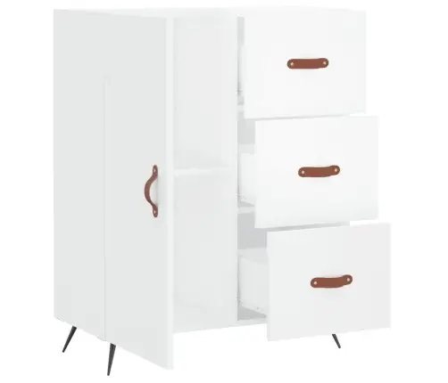 Kumode, Spīdīgi Balta, 69,5X34X90 Cm, Inženierijas Koks Vidaxl