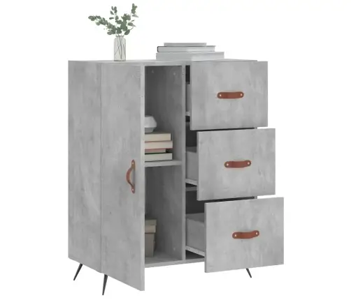 Kumode, Betona Pelēka, 69,5X34X90 Cm, Inženierijas Koks Vidaxl