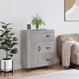 Kumode, Pelēka Ozolkoka, 69,5X34X90 Cm, Inženierijas Koks Vidaxl
