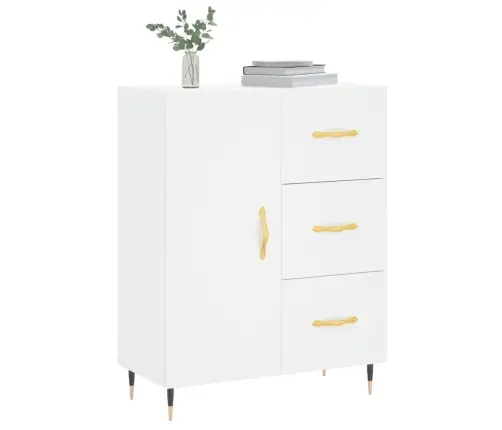 Kumode, Balta, 69,5X34X90 Cm, Inženierijas Koks Vidaxl
