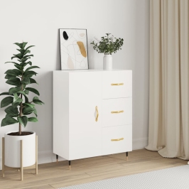Kumode, Balta, 69,5X34X90 Cm, Inženierijas Koks Vidaxl