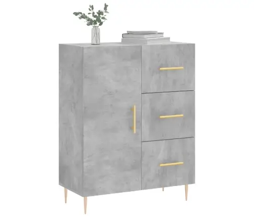 Kumode, Betona Pelēka, 69,5X34X90 Cm, Inženierijas Koks Vidaxl
