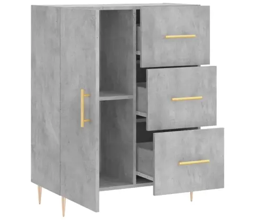 Kumode, Betona Pelēka, 69,5X34X90 Cm, Inženierijas Koks Vidaxl