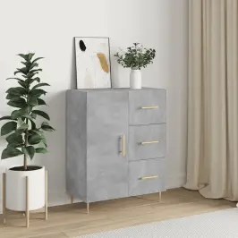 Kumode, Betona Pelēka, 69,5X34X90 Cm, Inženierijas Koks Vidaxl