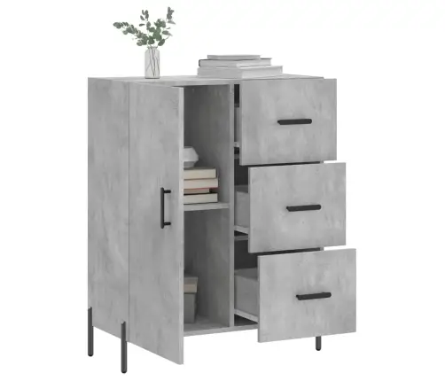 Kumode, Betona Pelēka, 69,5X34X90 Cm, Inženierijas Koks Vidaxl