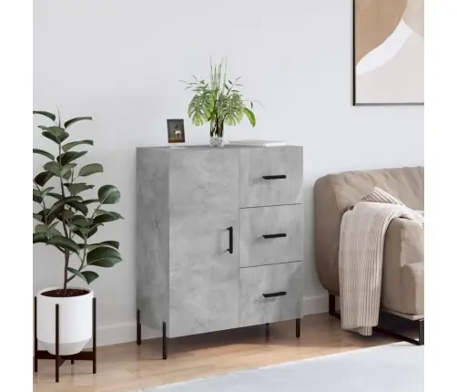 Kumode, Betona Pelēka, 69,5X34X90 Cm, Inženierijas Koks Vidaxl