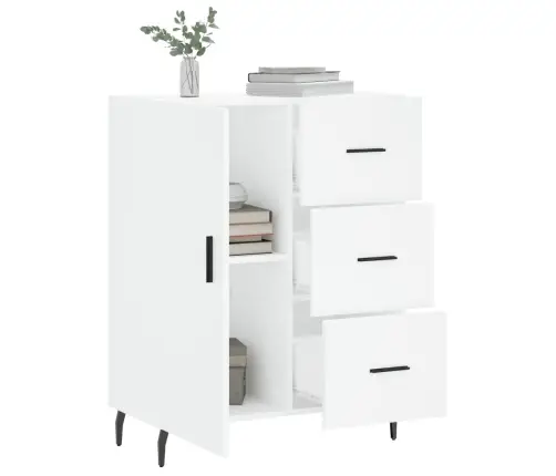 Kumode, Balta, 69,5X34X90 Cm, Inženierijas Koks Vidaxl