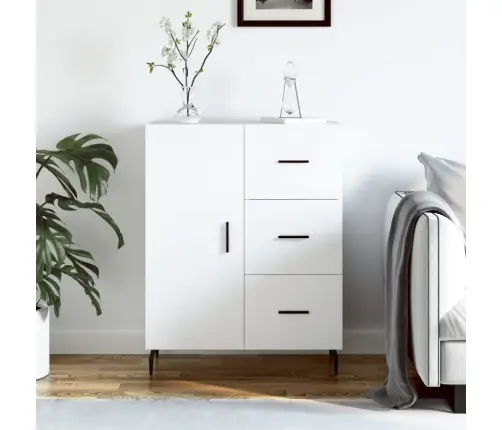 Kumode, Balta, 69,5X34X90 Cm, Inženierijas Koks Vidaxl