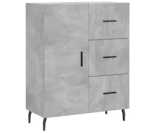 Kumode, Betona Pelēka, 69,5X34X90 Cm, Inženierijas Koks Vidaxl