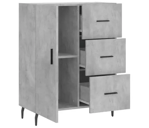 Kumode, Betona Pelēka, 69,5X34X90 Cm, Inženierijas Koks Vidaxl
