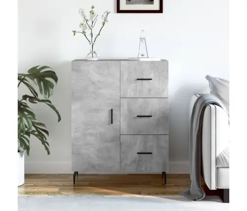 Kumode, Betona Pelēka, 69,5X34X90 Cm, Inženierijas Koks Vidaxl