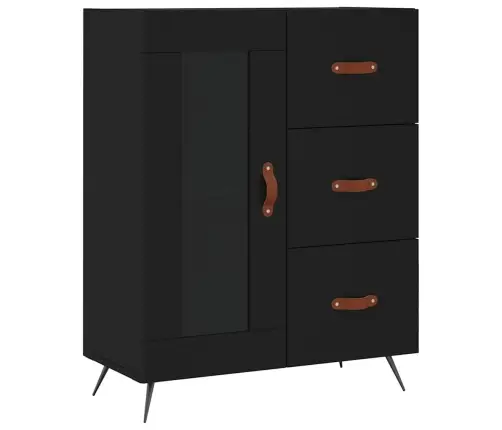 Šoninė Spintelė, Juodos Spalvos, 69,5X34X90cm Apdirbta Mediena