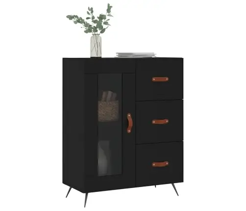 Šoninė Spintelė, Juodos Spalvos, 69,5X34X90cm Apdirbta Mediena