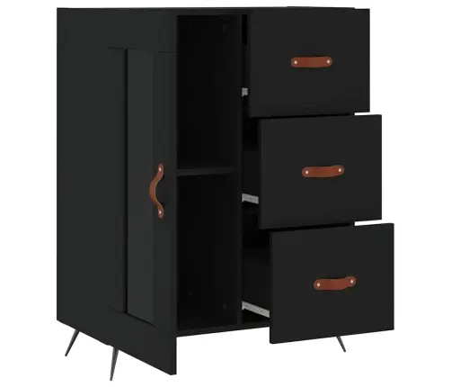 Šoninė Spintelė, Juodos Spalvos, 69,5X34X90cm Apdirbta Mediena