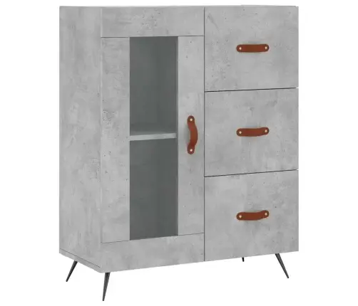 Kumode, Betona Pelēka, 69,5X34X90 Cm, Inženierijas Koks Vidaxl