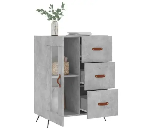 Kumode, Betona Pelēka, 69,5X34X90 Cm, Inženierijas Koks Vidaxl