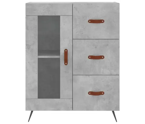 Kumode, Betona Pelēka, 69,5X34X90 Cm, Inženierijas Koks Vidaxl