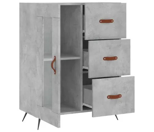 Kumode, Betona Pelēka, 69,5X34X90 Cm, Inženierijas Koks Vidaxl